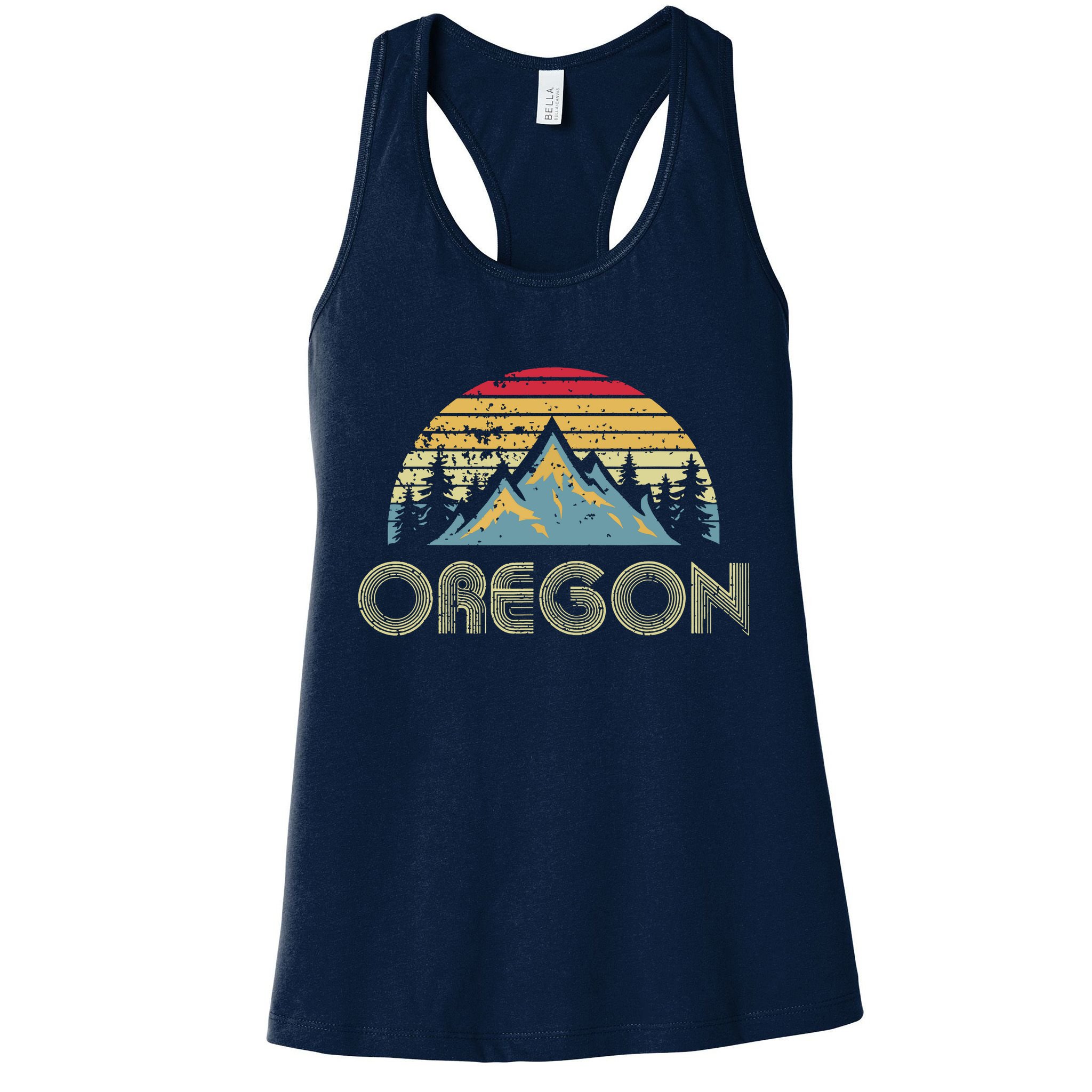 Oregon Retro Vintage Mountains Nature Hiking T Womens Tank Top