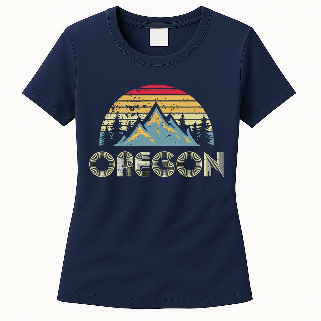 Oregon Retro Vintage Mountains Nature Hiking T Womens T-Shirt