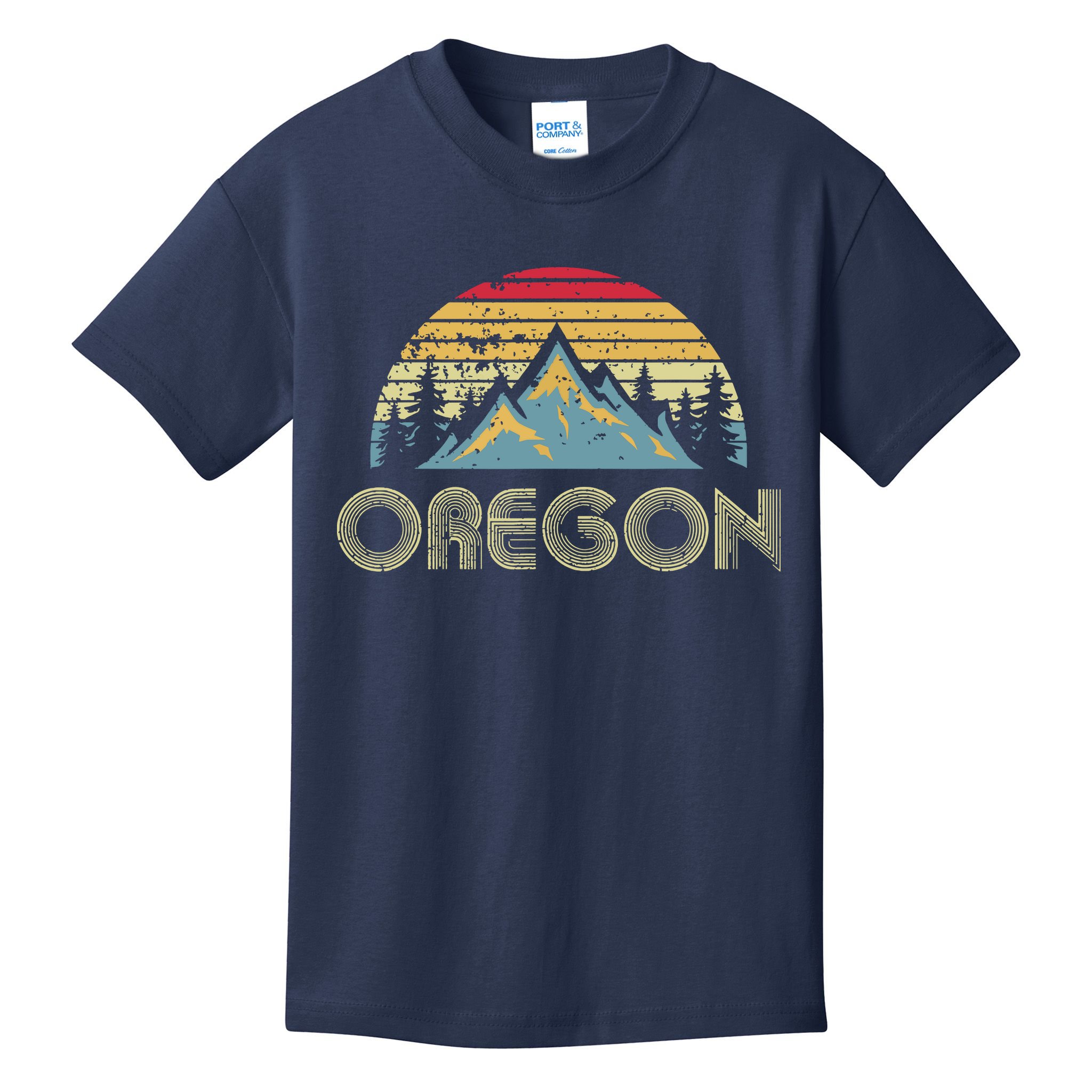Oregon Retro Vintage Mountains Nature Hiking T Kids T-Shirt
