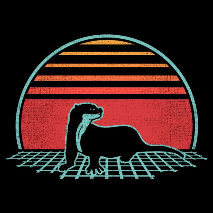 Otter Retro Vintage 80s Style Animal Lover Gift Doggie Tank