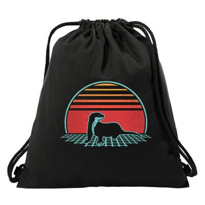 Otter Retro Vintage 80s Style Animal Lover Gift Drawstring Bag