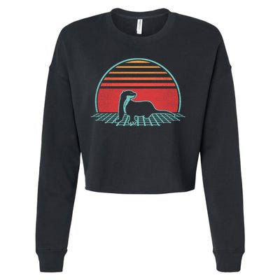 Otter Retro Vintage 80s Style Animal Lover Gift Cropped Pullover Crew
