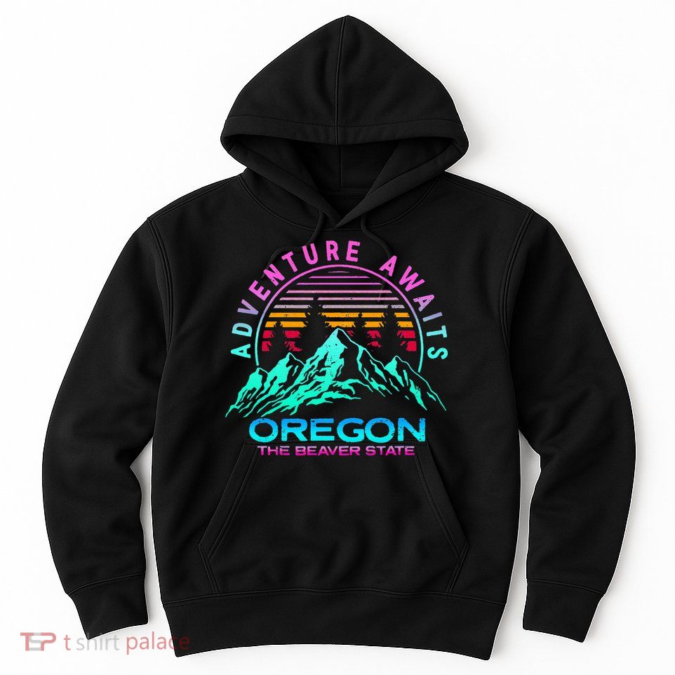 Oregon Retro Vintage Mountain Outdoors State Hoodie