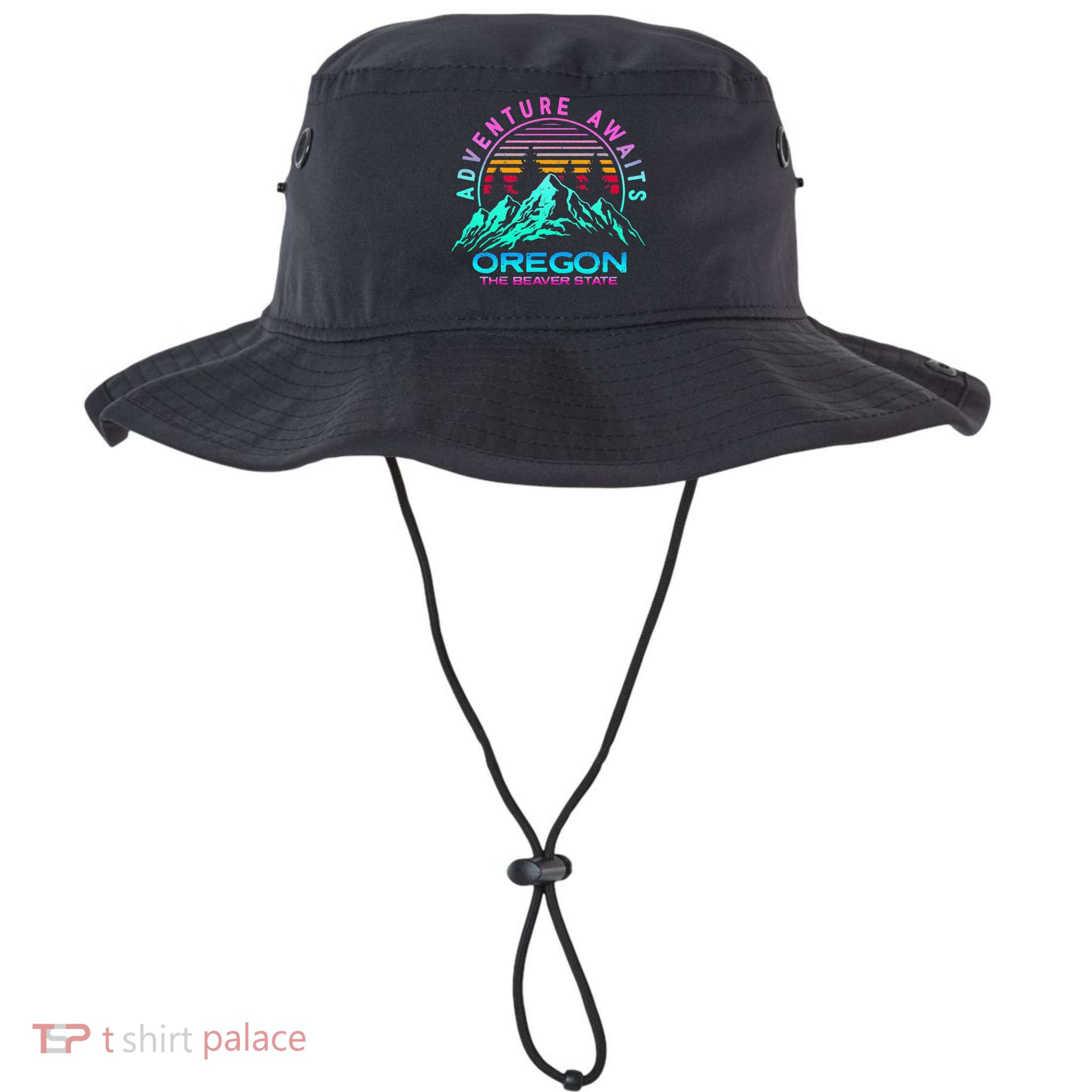 Oregon Retro Vintage Mountain Outdoors State Bucket Hat