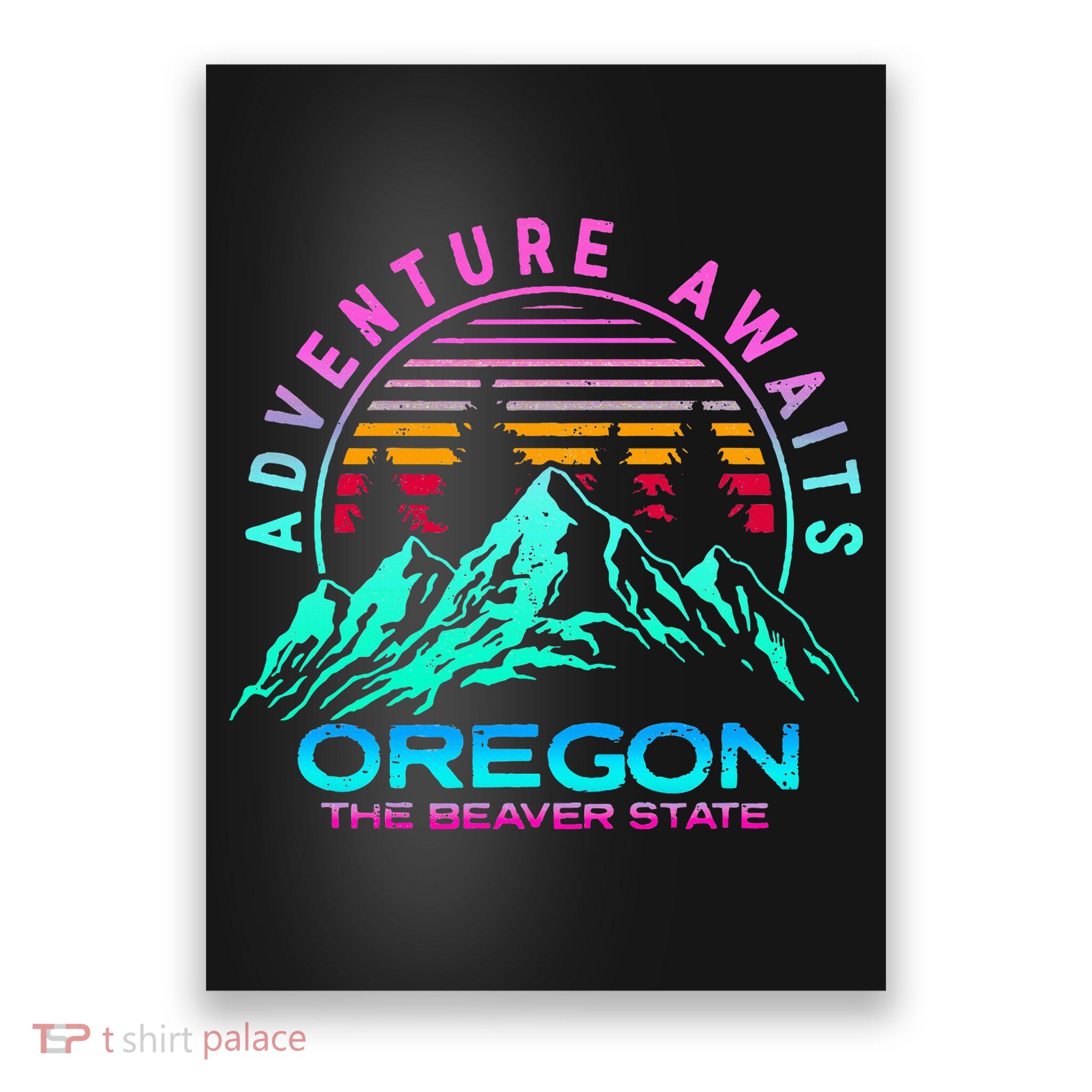 Oregon Retro Vintage Mountain Outdoors State Poster