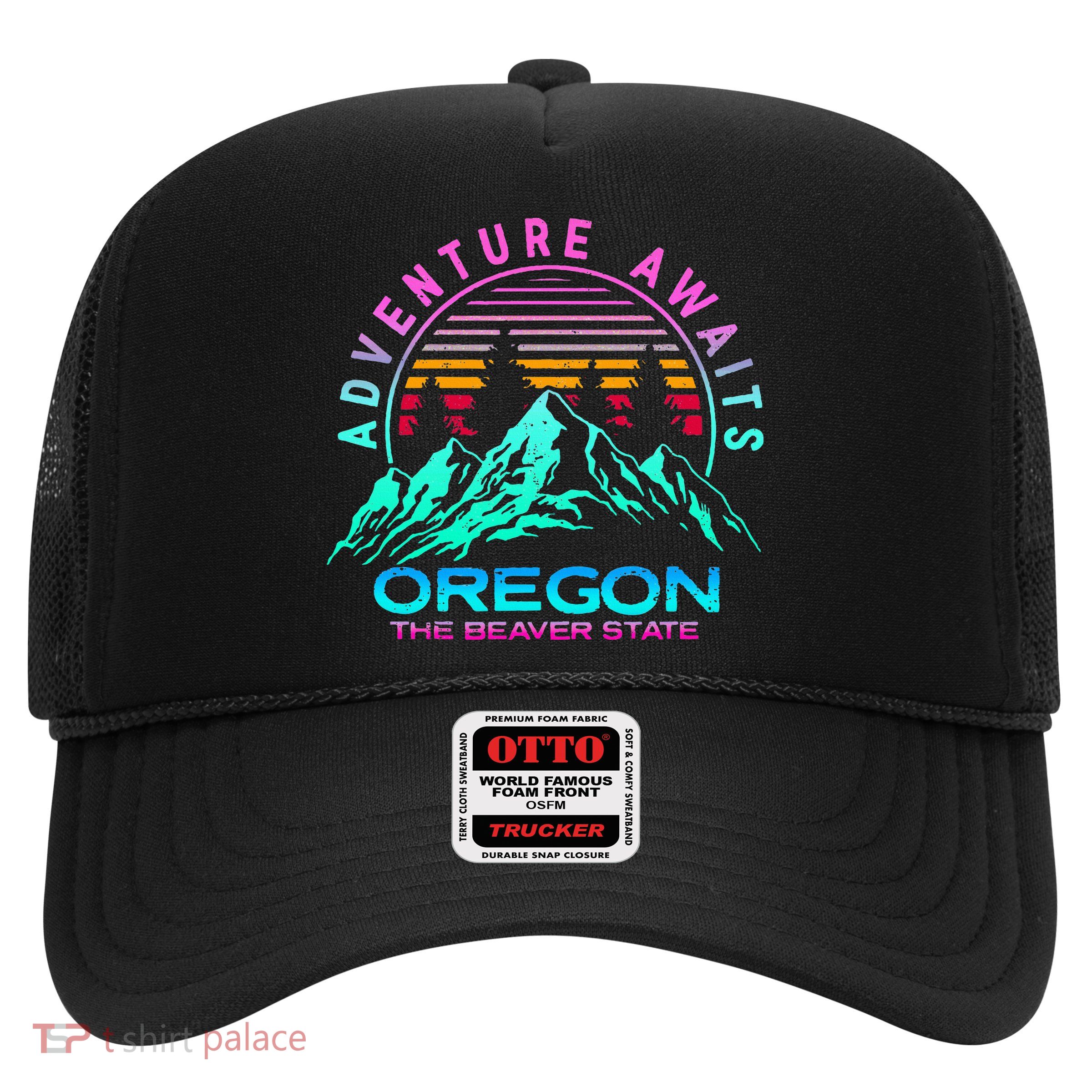 Oregon Retro Vintage Mountain Outdoors State Trucker Hat