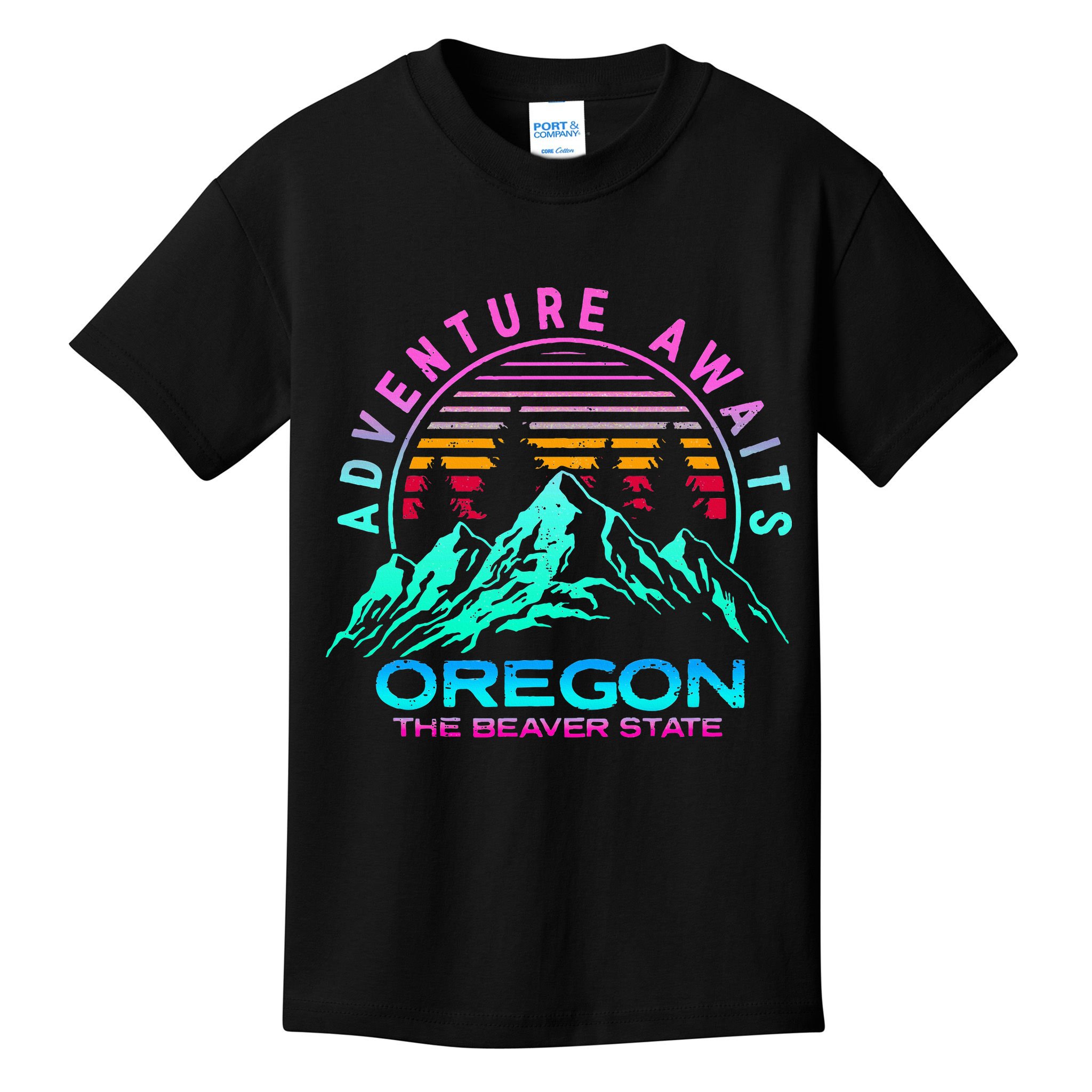 Oregon Retro Vintage Mountain Outdoors State Kids T-Shirt