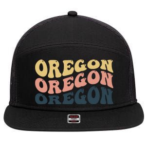 Oregon Retro Waves 7 Panel Mesh Trucker Snapback Hat