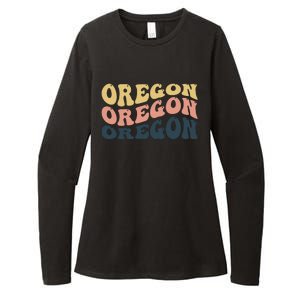 Oregon Retro Waves Womens CVC Long Sleeve Shirt