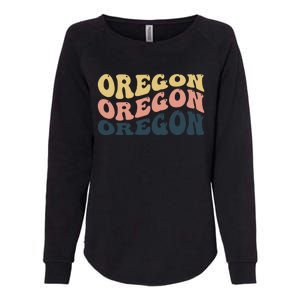 Oregon Retro Waves Womens California Wash Sweatshirt