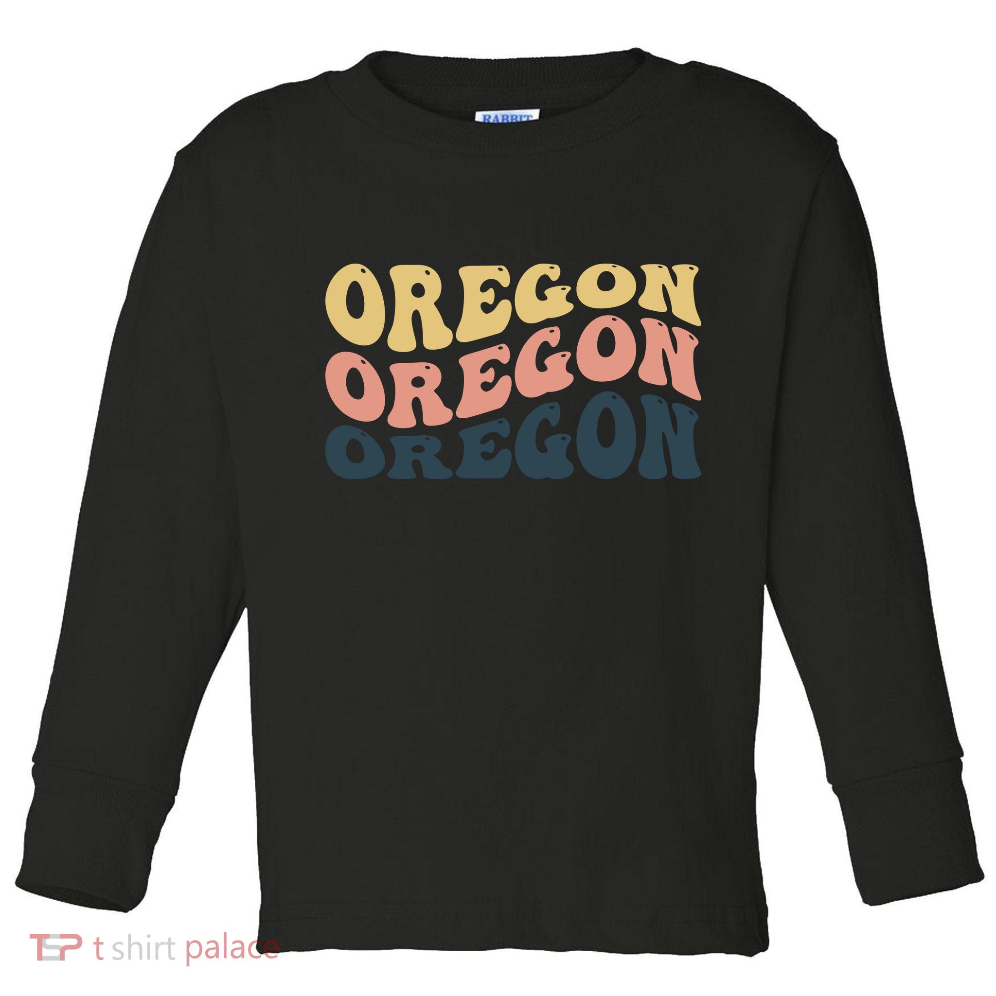 Oregon Retro Waves Toddler Long Sleeve Shirt