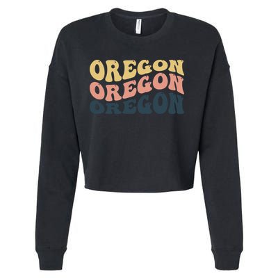 Oregon Retro Waves Cropped Pullover Crew