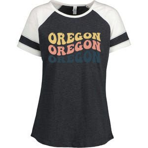 Oregon Retro Waves Enza Ladies Jersey Colorblock Tee