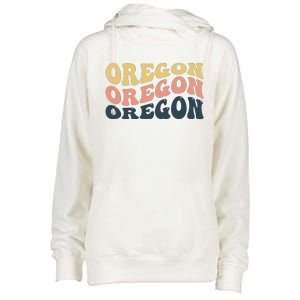 Oregon Retro Waves Womens Funnel Neck Pullover Hood