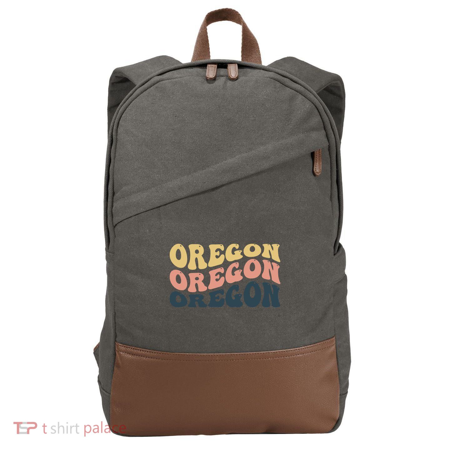 Oregon Retro Waves Cotton Canvas Backpack
