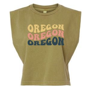 Oregon Retro Waves Garment-Dyed Women's Muscle Tee