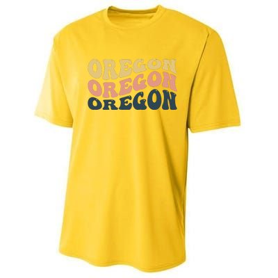 Oregon Retro Waves Performance Sprint T-Shirt