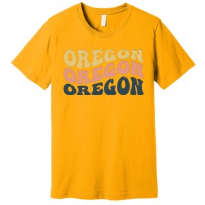 Oregon Retro Waves Premium T-Shirt