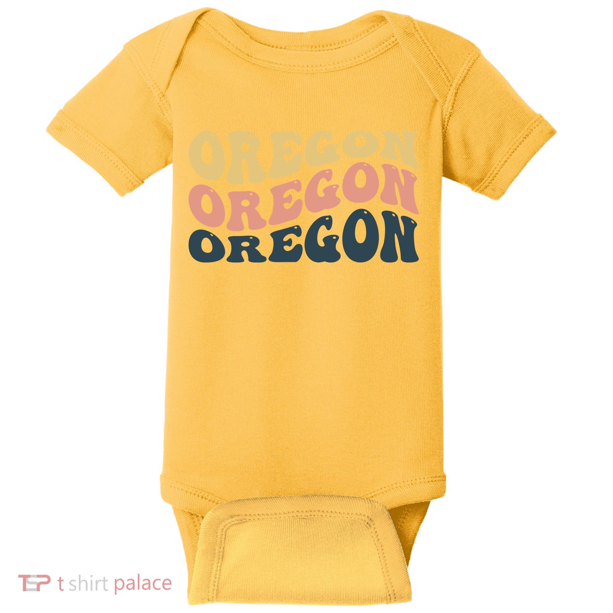 Oregon Retro Waves Baby Bodysuit