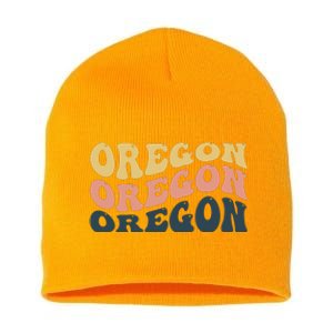 Oregon Retro Waves Short Acrylic Beanie