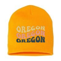 Oregon Retro Waves Short Acrylic Beanie