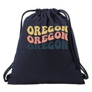 Oregon Retro Waves Drawstring Bag