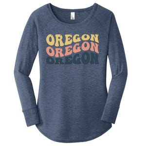 Oregon Retro Waves Women's Perfect Tri Tunic Long Sleeve Shirt