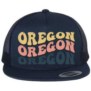 Oregon Retro Waves Flat Bill Trucker Hat