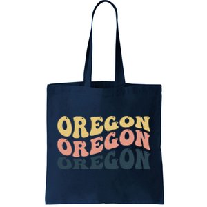 Oregon Retro Waves Tote Bag