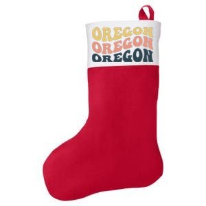 Oregon Retro Waves Felt Holiday Christmas Stocking