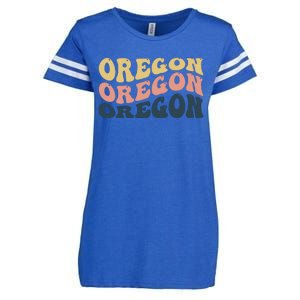 Oregon Retro Waves Enza Ladies Jersey Football T-Shirt