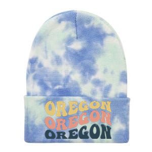 Oregon Retro Waves Tie Dye 12in Knit Beanie