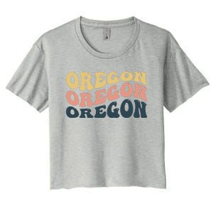 Oregon Retro Waves Women's Crop Top Tee