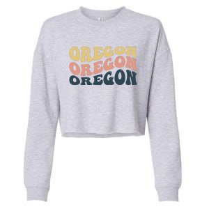 Oregon Retro Waves Cropped Pullover Crew