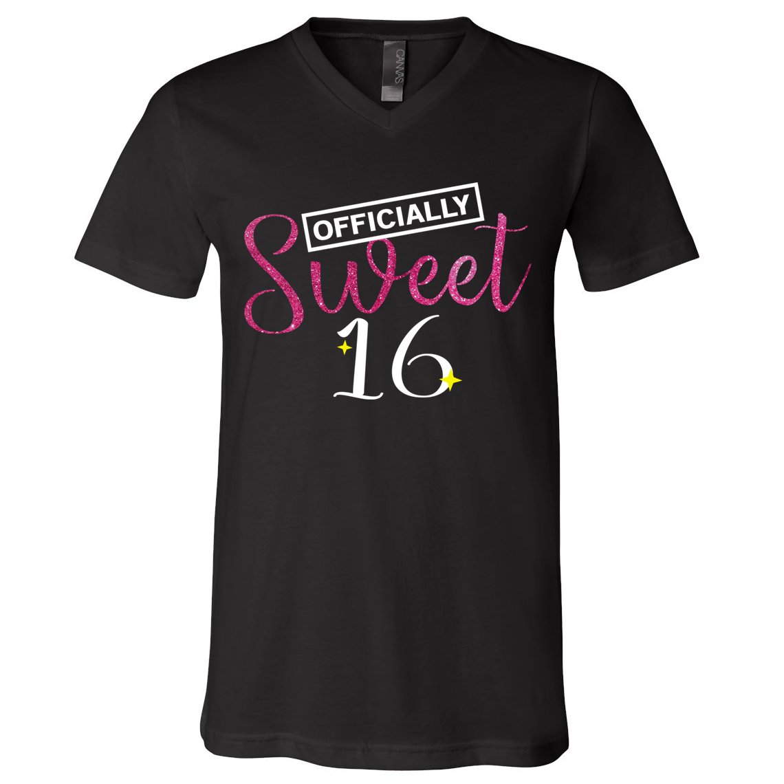 Officially Sweet 16 | Sixteenth Birthday Teen Girl Gift V-Neck T-Shirt
