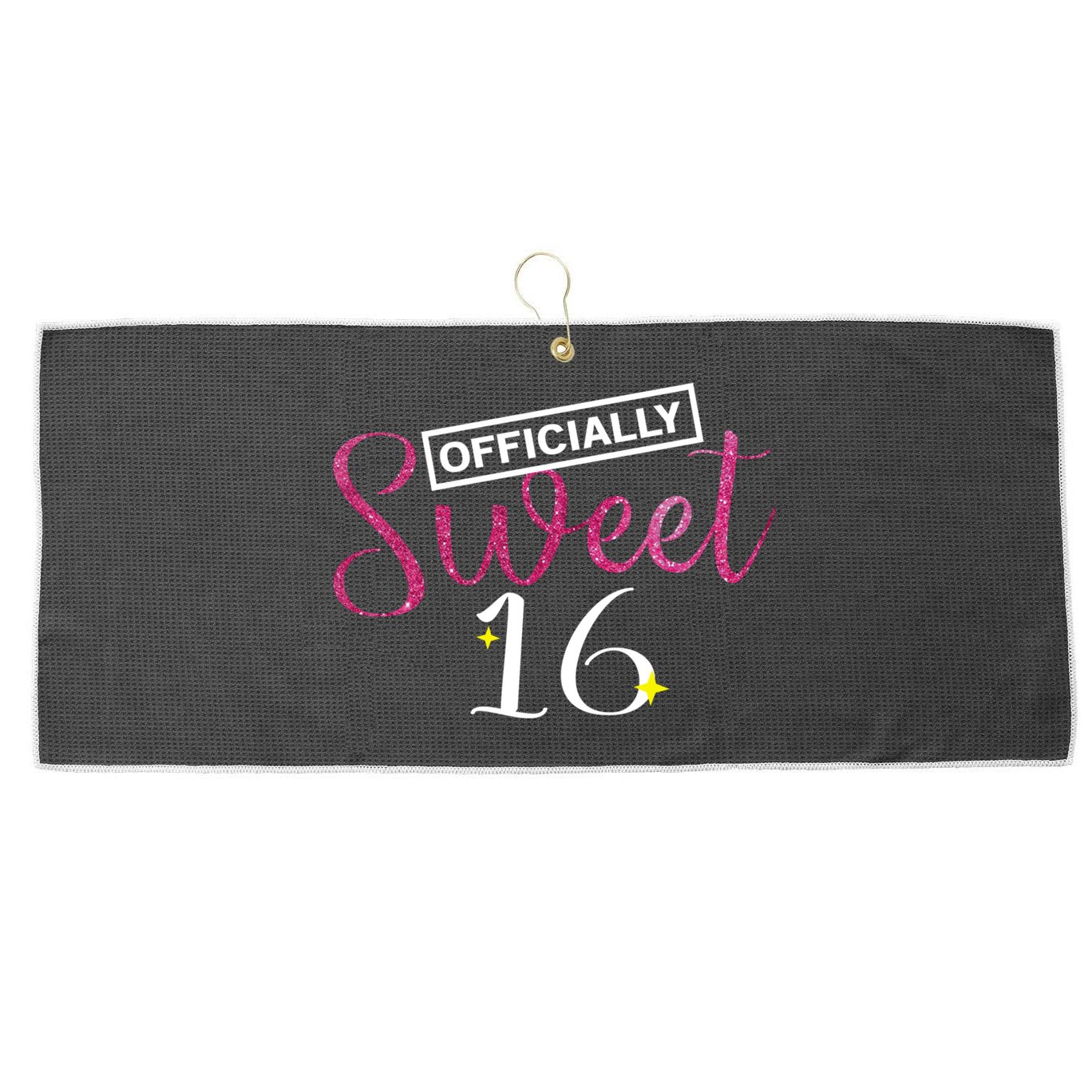 Officially Sweet 16 | Sixteenth Birthday Teen Girl Gift Large Microfiber Waffle Golf Towel