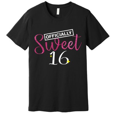 Officially Sweet 16 | Sixteenth Birthday Teen Girl Gift Premium T-Shirt