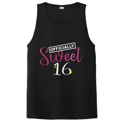 Officially Sweet 16 | Sixteenth Birthday Teen Girl Gift PosiCharge Competitor Tank