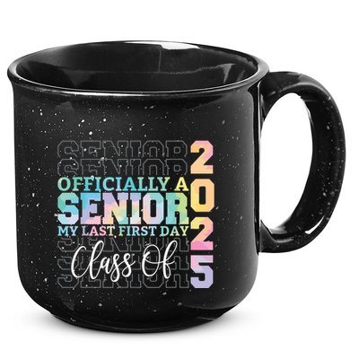 Officially Senior 2025 My Last First Day Class Of 25 Tie Dye 15oz Campfire Ceramic Mug