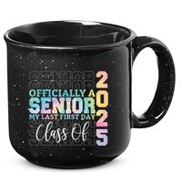 Officially Senior 2025 My Last First Day Class Of 25 Tie Dye 15oz Campfire Ceramic Mug