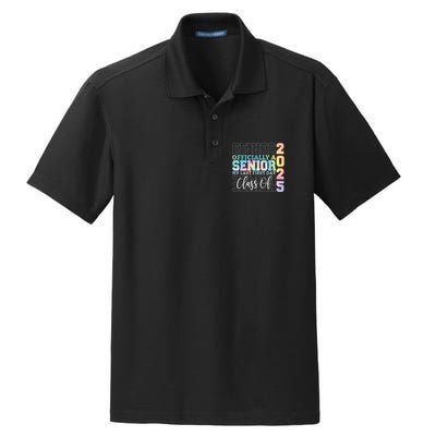Officially Senior 2025 My Last First Day Class Of 25 Tie Dye Dry Zone Grid Polo