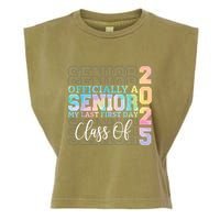 Officially Senior 2025 My Last First Day Class Of 25 Tie Dye Garment-Dyed Women's Muscle Tee