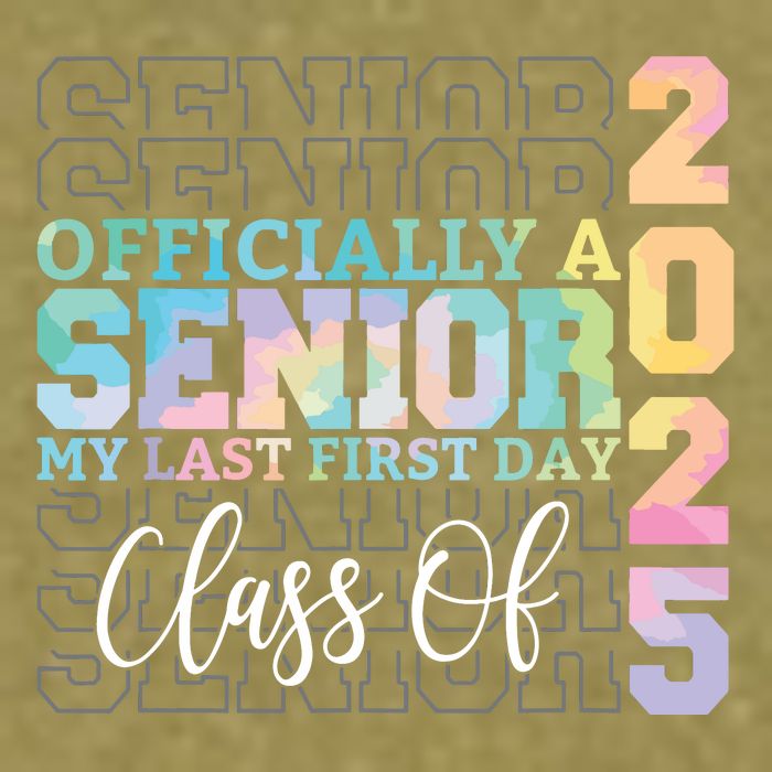Officially Senior 2025 My Last First Day Class Of 25 Tie Dye Garment-Dyed Women's Muscle Tee