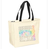 Officially Senior 2025 My Last First Day Class Of 25 Tie Dye Zip Tote Bag