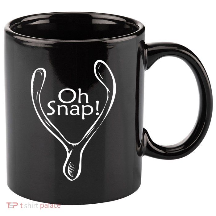 Oh Snap Wishbone 11oz C Handle Ceramic Mug