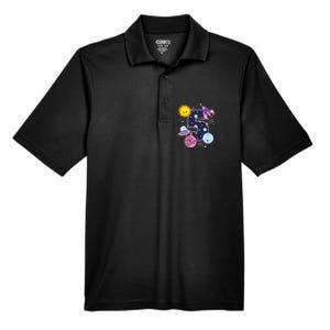 Outer Space 5 Year Old 5th Birthday Party Space Theme Men's Origin Performance Pique Polo