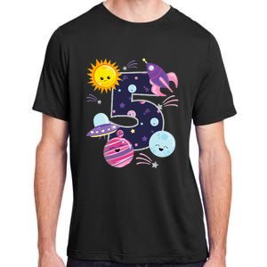 Outer Space 5 Year Old 5th Birthday Party Space Theme Adult ChromaSoft Performance T-Shirt