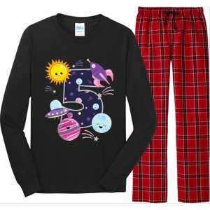 Outer Space 5 Year Old 5th Birthday Party Space Theme Long Sleeve Pajama Set