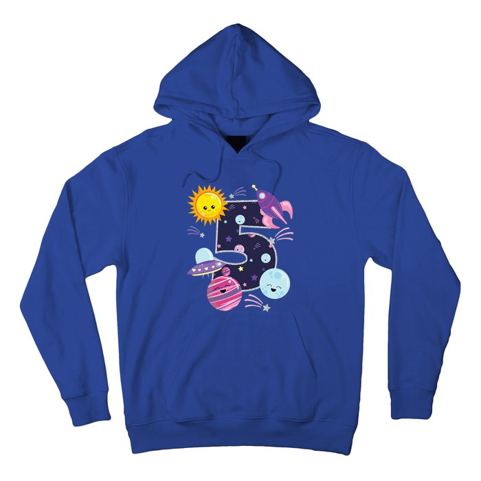 Outer Space 5 Year Old 5th Birthday Party Space Theme Hoodie