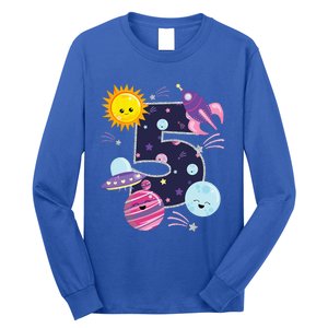 Outer Space 5 Year Old 5th Birthday Party Space Theme Long Sleeve Shirt